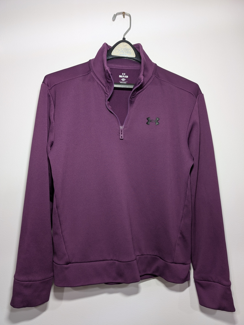 Under Armour Women's Sm. Purple Quarter Zip Pullover Athletic Fleece Sweater